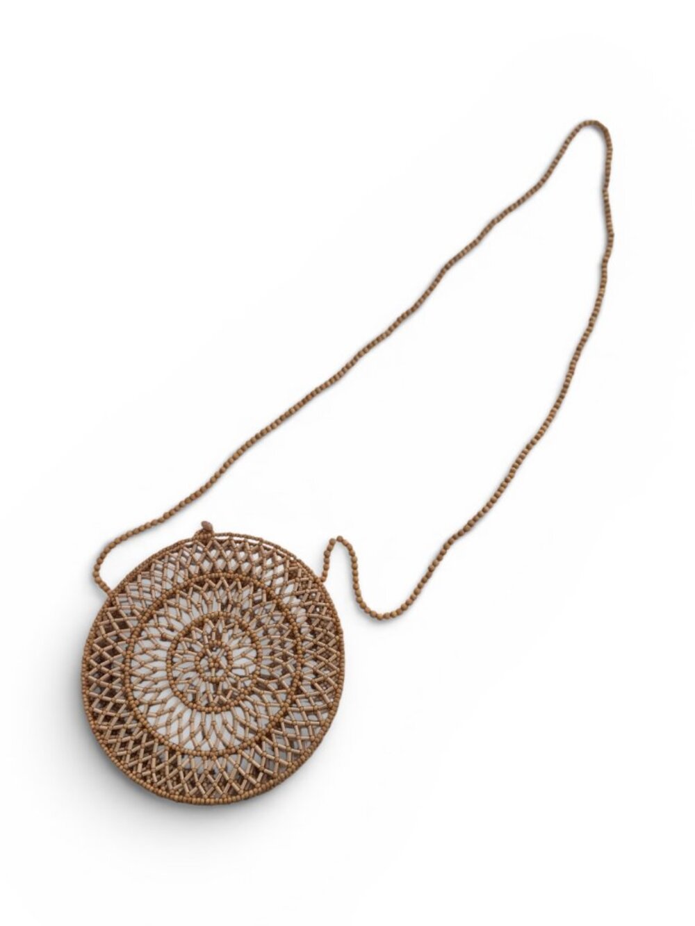 Unbranded Round Woven Rattan Crossbody Bag – Boho Straw Circle Purse